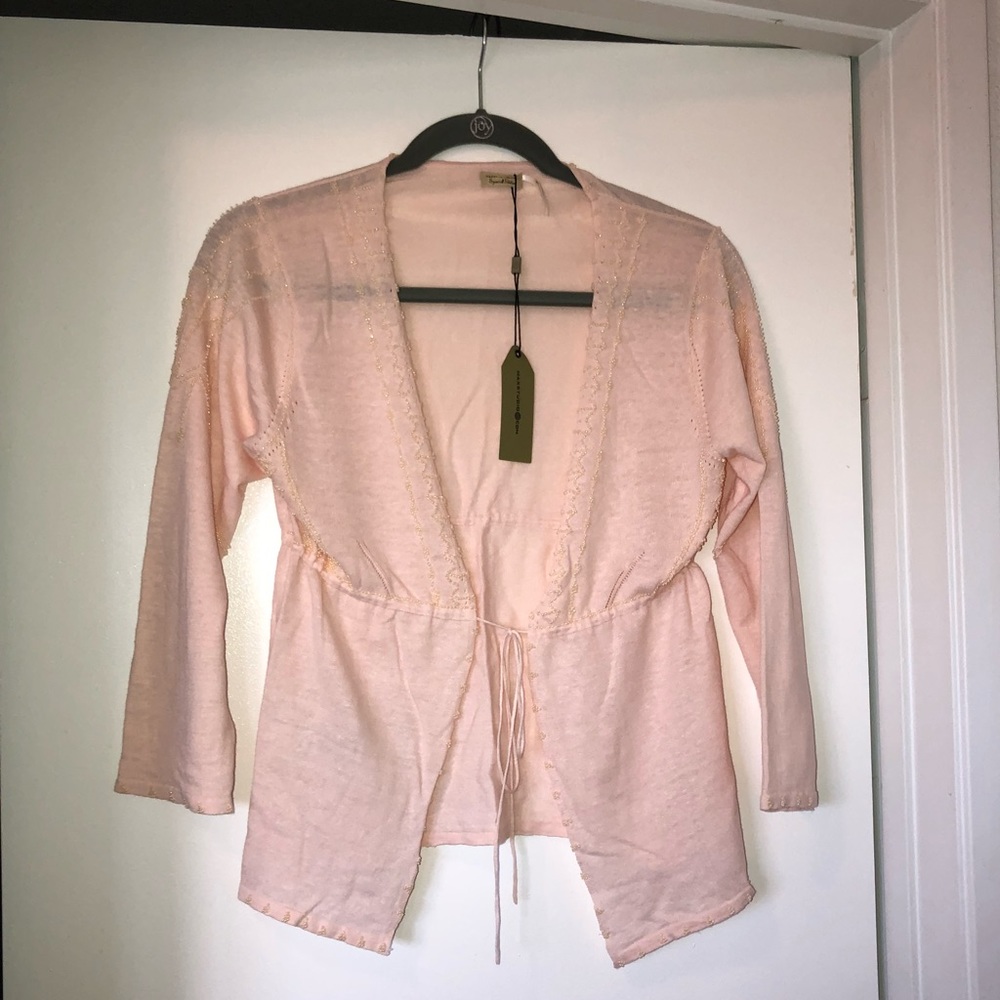 Max Studio light beaded sweater